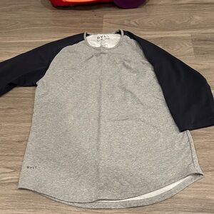 BYLT Gray and Black 3/4 Baseball Shirt